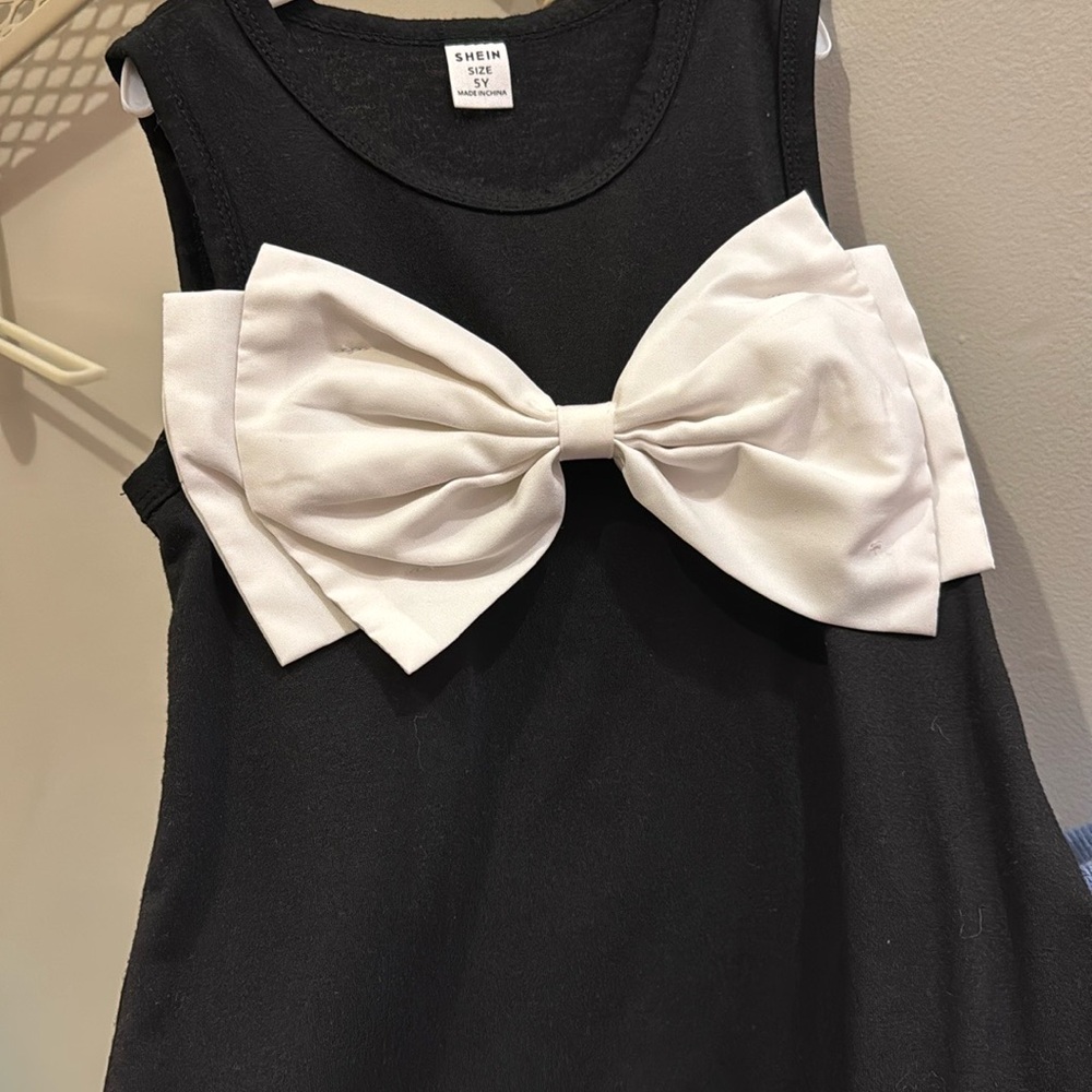 Black Dress with White Bow